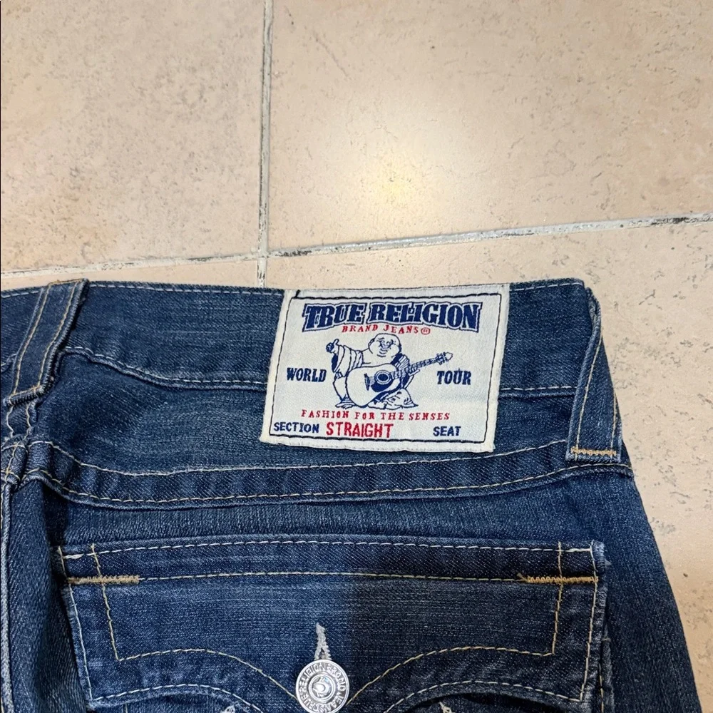 Y2K True Religion Dark Blue Straight Jeans